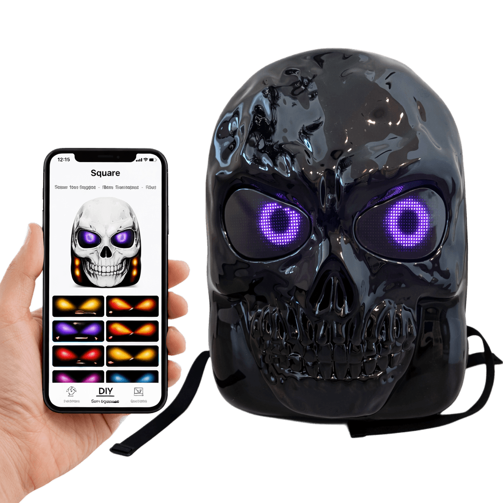 Skull bag worn at night